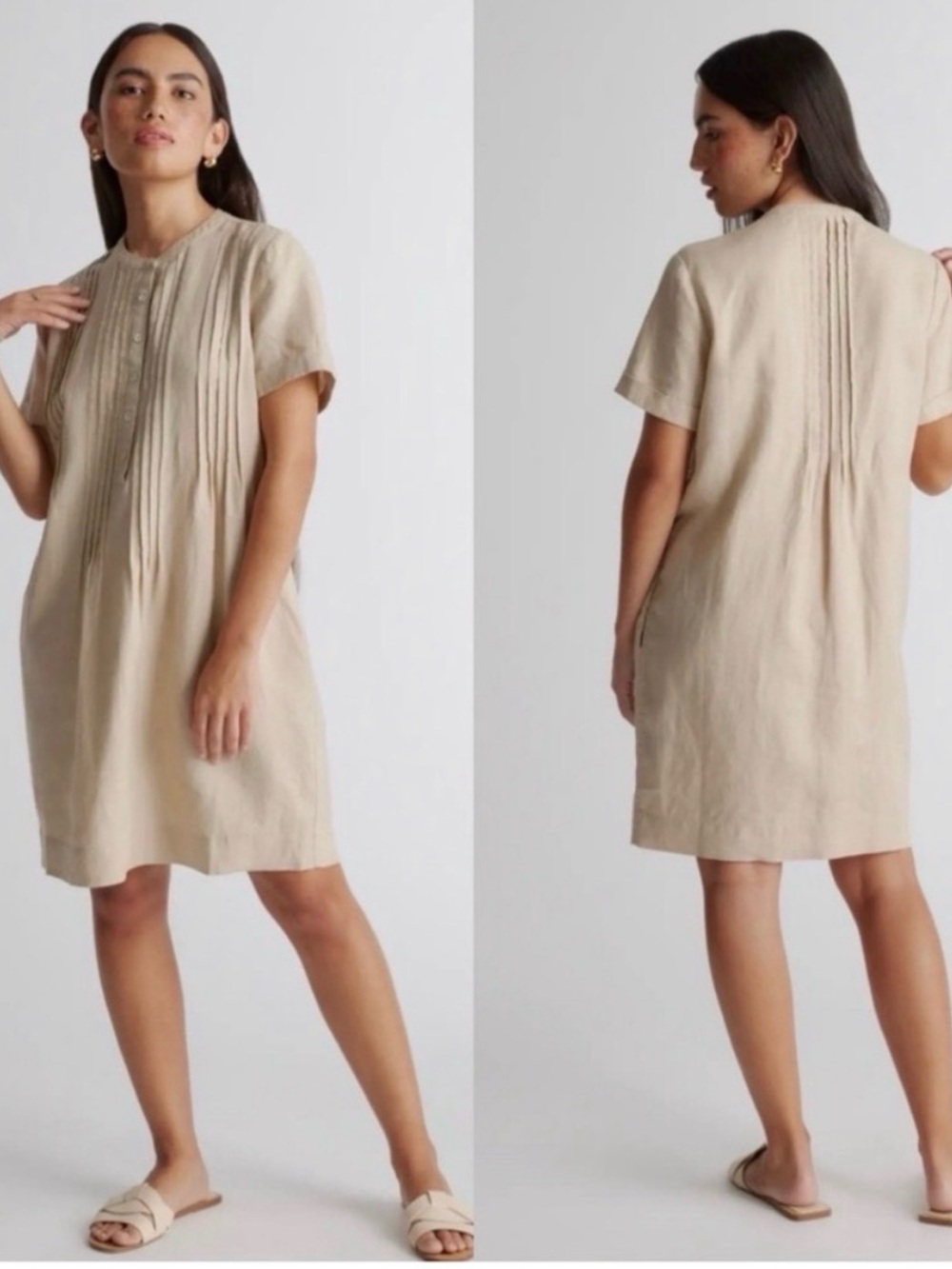 Quince Short Sleeve European Flax Linen Swing Dress